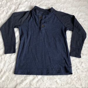 Navy & Grey GAP KIDS Long Sleeve Button Shirt